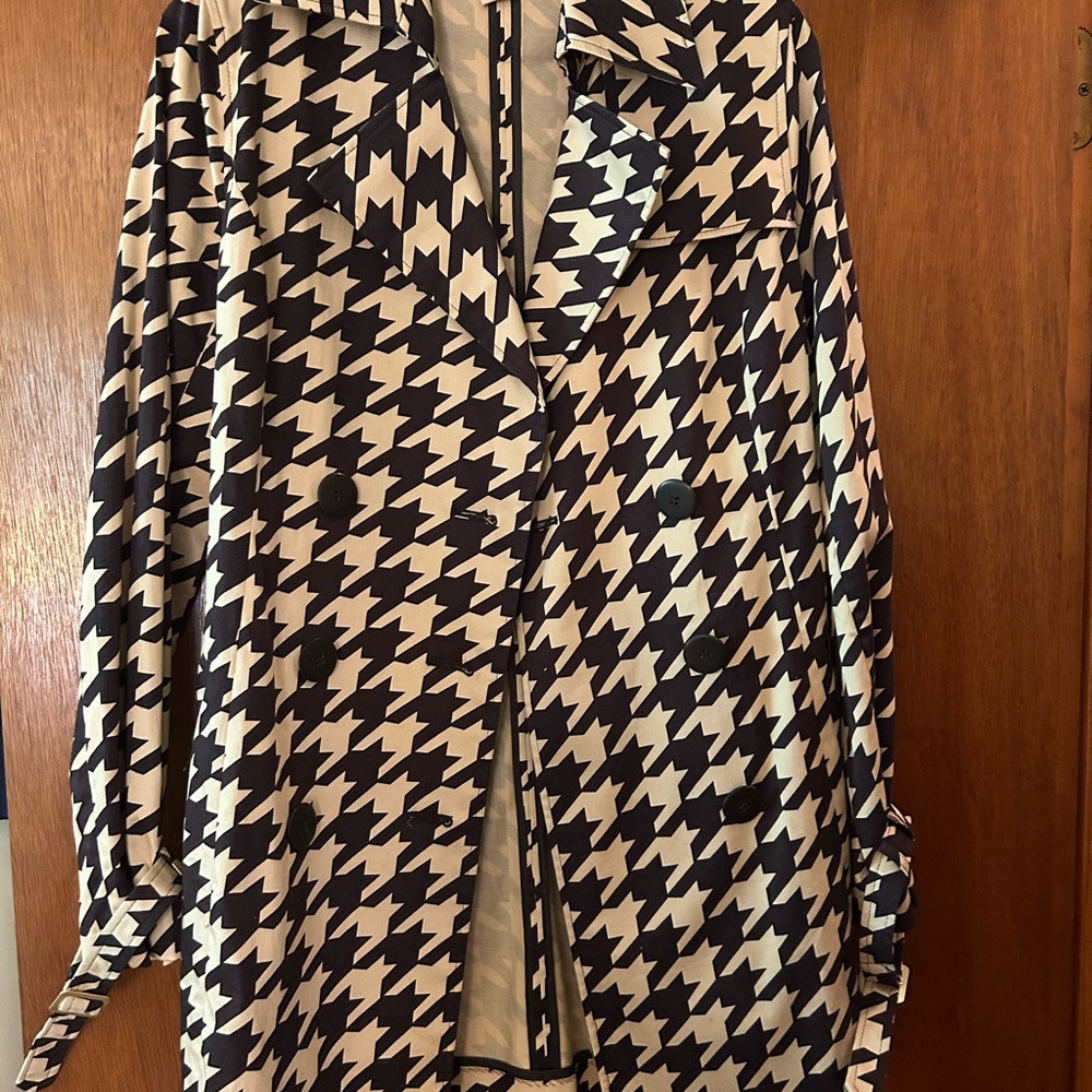 Houndstooth Patterned 3/4 Length Cotton Coat. Siz… - image 3